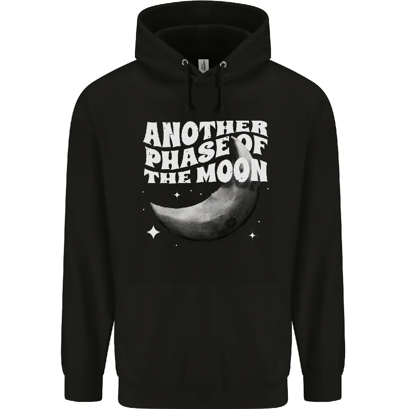 Another Phase of the Moon Lunar Mens 80% Cotton Hoodie Hoodie with Frayed Bohemian Relaxed