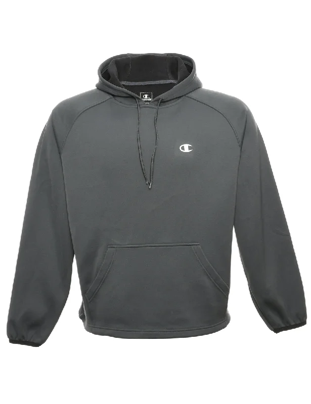 Champion Hooded Sweatshirt - L Hoodie with Half-Zip Sporty Casual