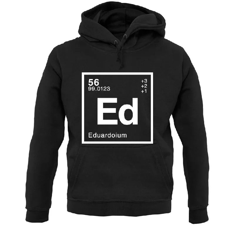 Eduardo - Periodic Element Unisex Hoodie Hoodie with Raw Hem Edgy Unfinished