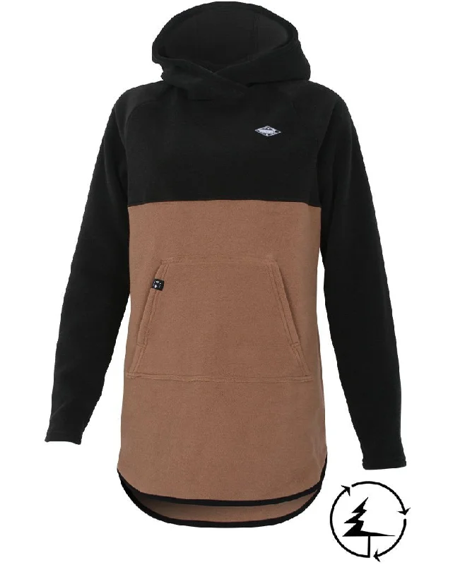 Hoodie Campfire en Laine Polaire Polartec®  | Noir/Cappuccino Hooded Sweatshirt Casual Wear Street Style