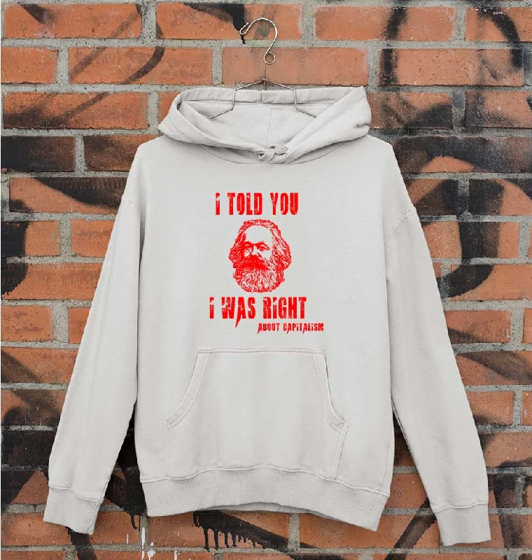 Karl Marx Unisex Hoodie for Men/Women Hoodie with Hem Frayed Vintage Worn