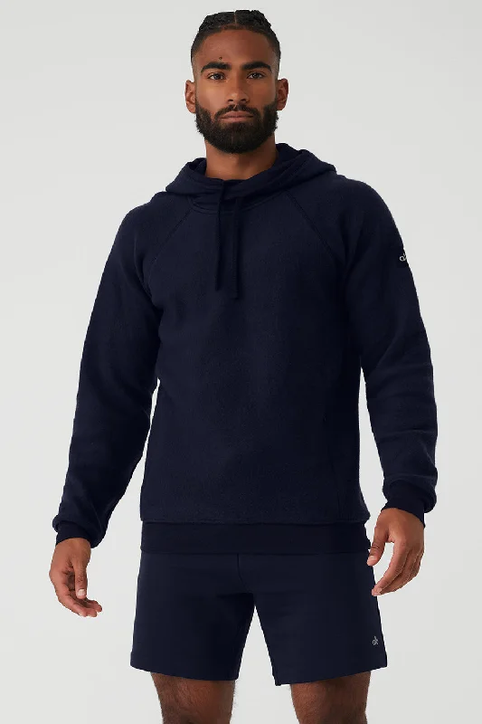 The Triumph Hoodie - Navy Hoodie with Elastic Waist Stretchable Comfortable