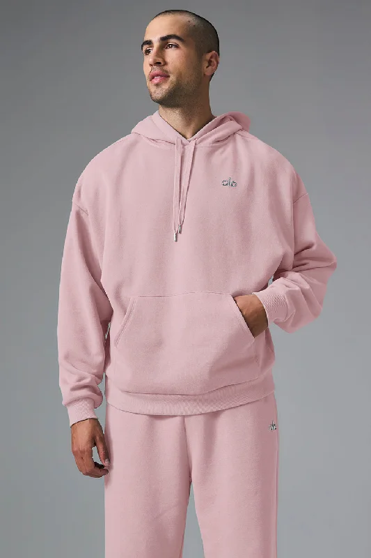 Accolade Hoodie - Ballet Pink Hoodie with Raw Hem Edgy Unfinished