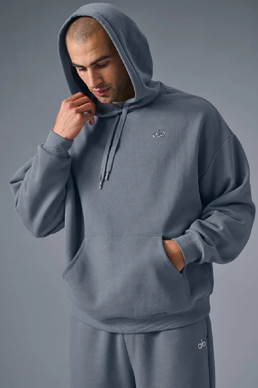 Accolade Hoodie - Steel Grey Hoodie with Cropped Fit Short Trendy