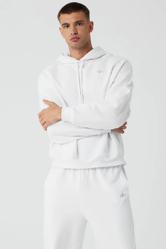 Accolade Hoodie - White Hoodie with V-Neck Classic Versatile