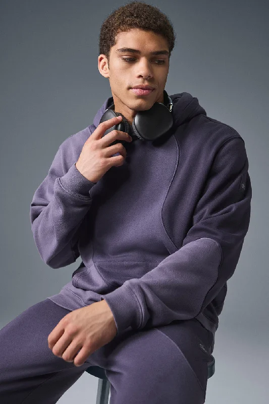 Make Waves Hoodie - Italian Plum Tonal Hoodie with Drawcord Adjustable Secure