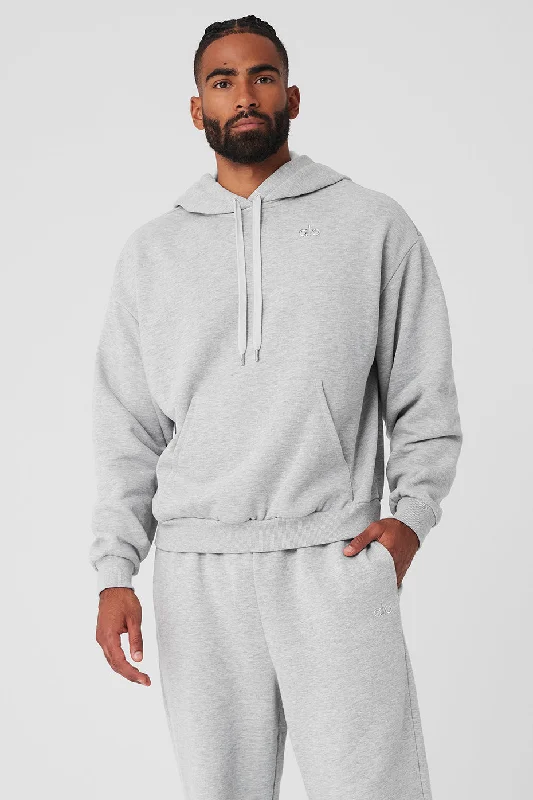 Accolade Hoodie - Athletic Heather Grey Hoodie with Cuffed Sleeves Snug Secure