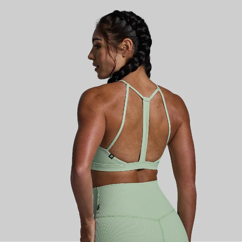 Break the Limits Sports Bra (Cameo Green) Trendy Sports Bra