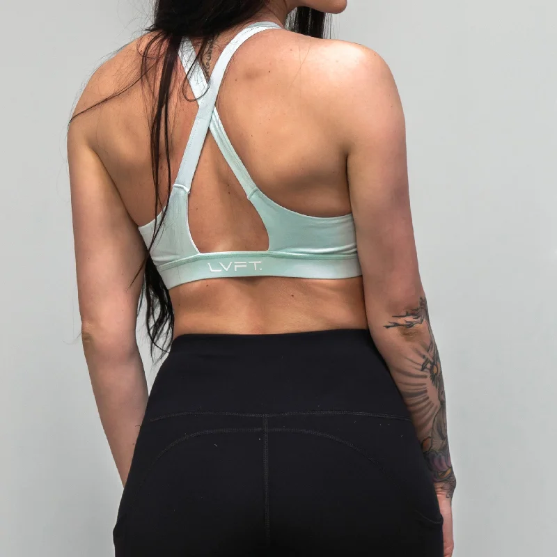 Cross Back Solid Sports Bra - Mint Soft Strapless Bra