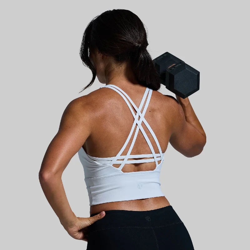 Crossfire Sports Bra (White) Sexy Mesh Bralette