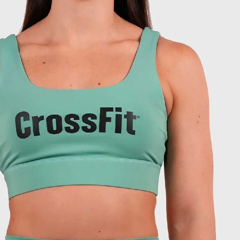 Northern Spirit - CROSSFIT® LAMBDI WOMEN CLASSIC SPORTS BRA MEDIUM SUPPORT - SHALE GREEN Smooth Push-Up Bra