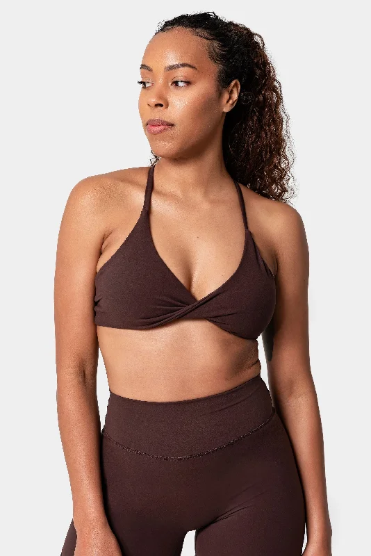 Emily Sports Bra - Java Brown Adjustable Fit Bra