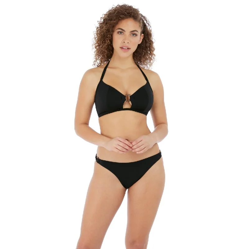 Coco Wave Non Wired Triangle Bikini Swim Top Black- AS7002 Crisscross Back Swimsuit