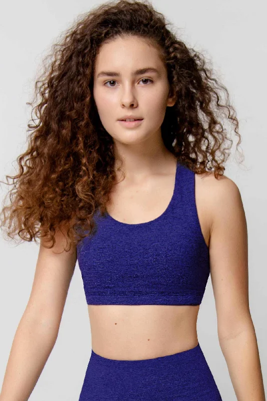 Heather Violet Stella UV 50+ Seamless Racerback Sport Yoga Bra - Women Wireless Lace Bra