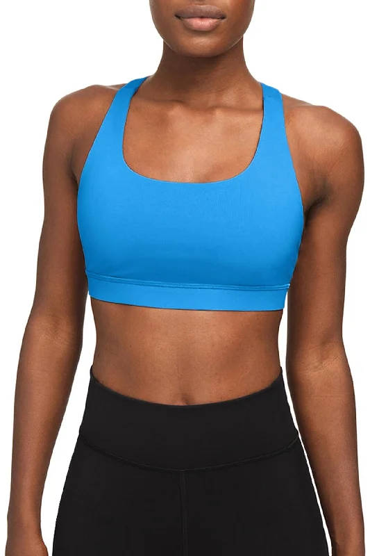 Light Blue UV 50+ Stella Seamless Racerback Sport Yoga Bra - Women Push-Up Padded Bra