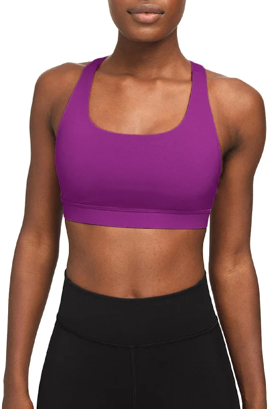 Magenta UV 50+ Stella Purple Seamless Racerback Sport Yoga Bra - Women Elegant Lace Bralette