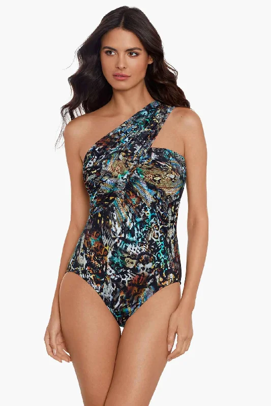 Posh Mosh Goddess One Piece Swimsuit Sleek Racerback Swimsuit