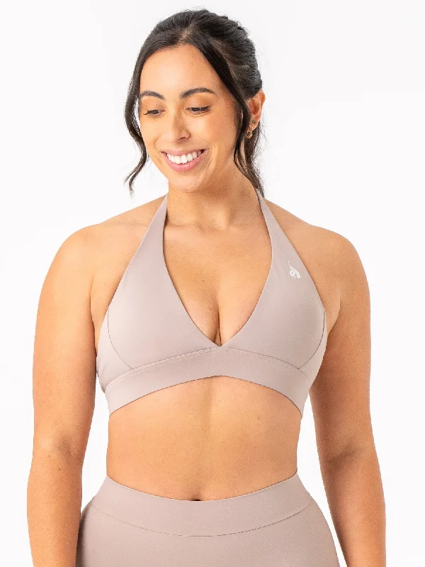 NKD Halter Bra - Taupe Elegant Satin Bralette