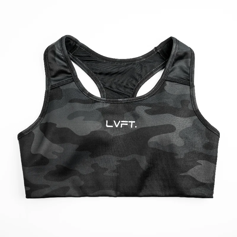 Reform Sports Bra- Black Camo Sleek Push-Up Bra