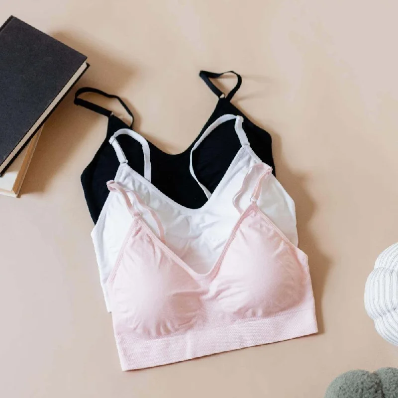 SOFT DAY BRA with BACK CLOSURE : BUNDLE Breathable Wireless Bra