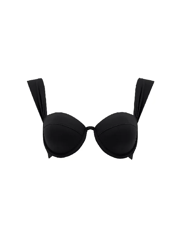 The Modern Bustier Bra - True Black Sporty Compression Bra