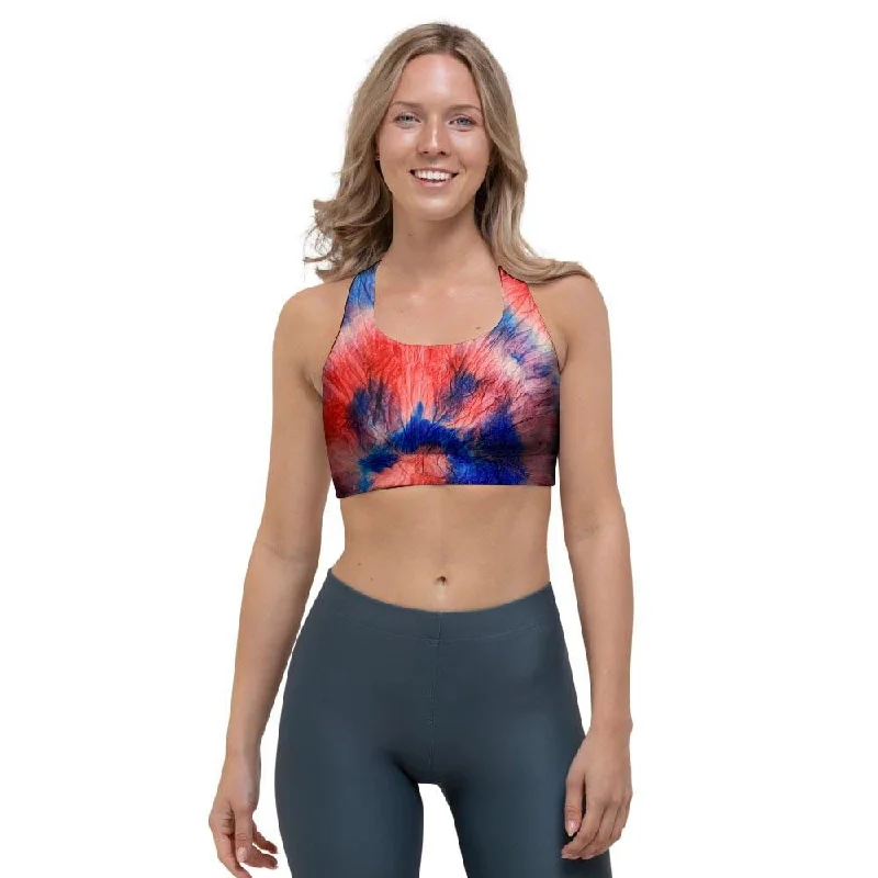 Tie Dye Swirl Batik Sports Bra Padded Push-Up Bra