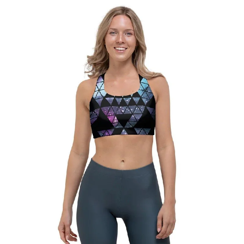 Triangle Galaxy Space Sports Bra Soft Mesh Bra