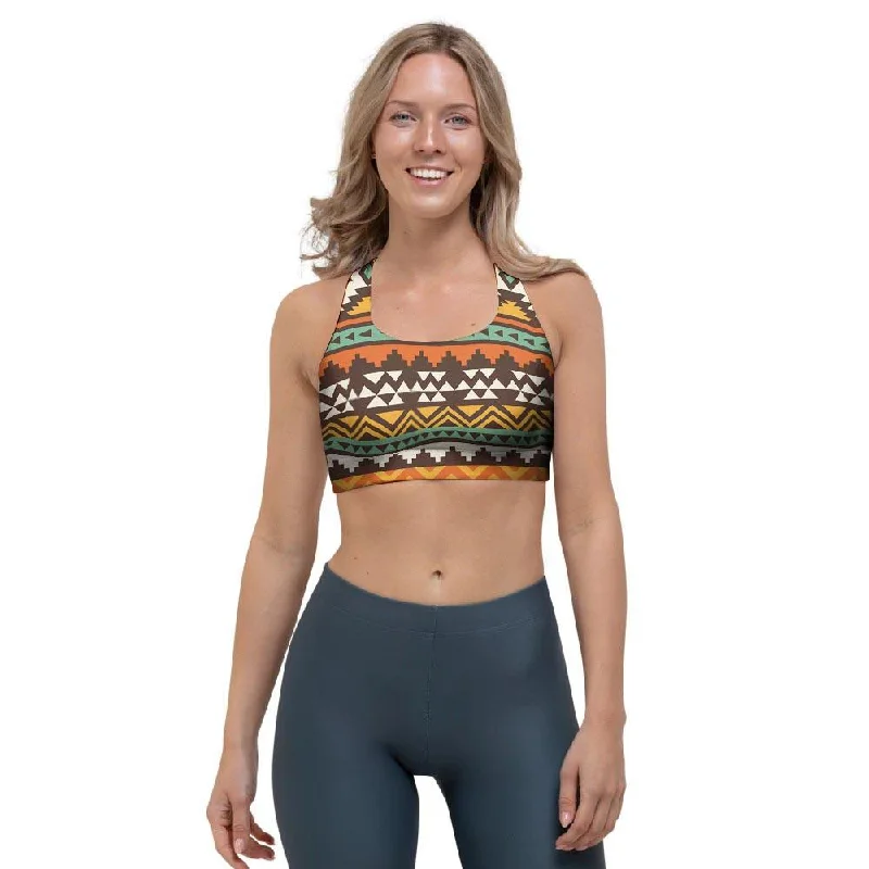 Tribal Aztec Sports Bra Active Support Bra