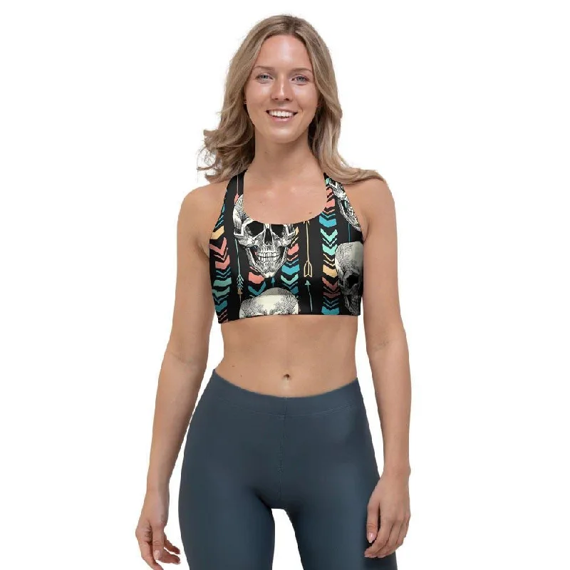 Tribal Skull Sports Bra Comfortable Bralette Style