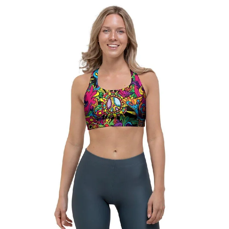 Tribal Trippy Sports Bra Elegant Lace Bralette