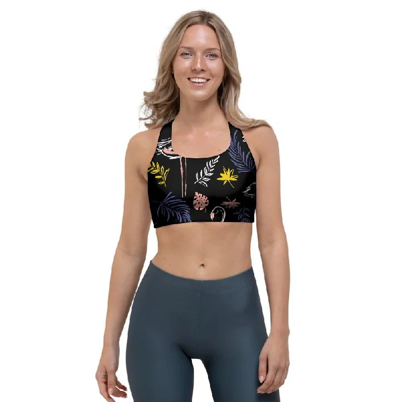 Tropical Flamingo Print Sports Bra Stylish Strapless Bra