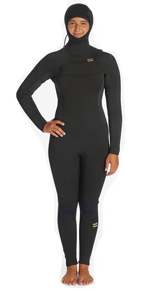 Billabong 5/4 Synergy Hooded Women's Wetsuit Hoodie with Elastic Cuffs Stretchable Comfortable Billabong 5/4 Synergy Hooded Women's Wetsuit Hoodie with Elastic Cuffs Stretchable Comfortable