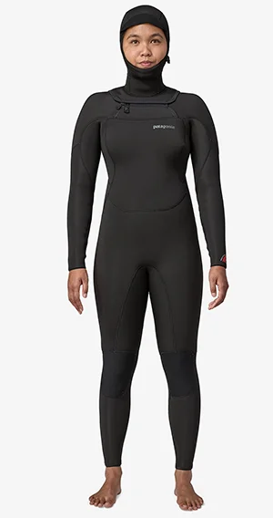 Patagonia R4 Regulator Hooded 5.5/4mm Women's Wetsuit Hoodie with Hem Applique Textured Unique Patagonia R4 Regulator Hooded 5.5/4mm Women's Wetsuit Hoodie with Hem Applique Textured Unique