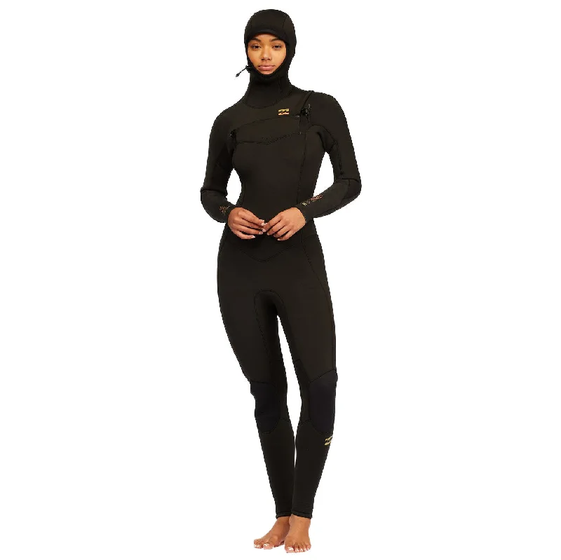 5/4mm Women’s Billabong Synergy Hooded Chest Zip Full Wetsuit - Black Tie Dye Hoodie with Hem Lace Feminine Delicate 5/4mm Women’s Billabong Synergy Hooded Chest Zip Full Wetsuit - Black Tie Dye Hoodie with Hem Lace Feminine Delicate