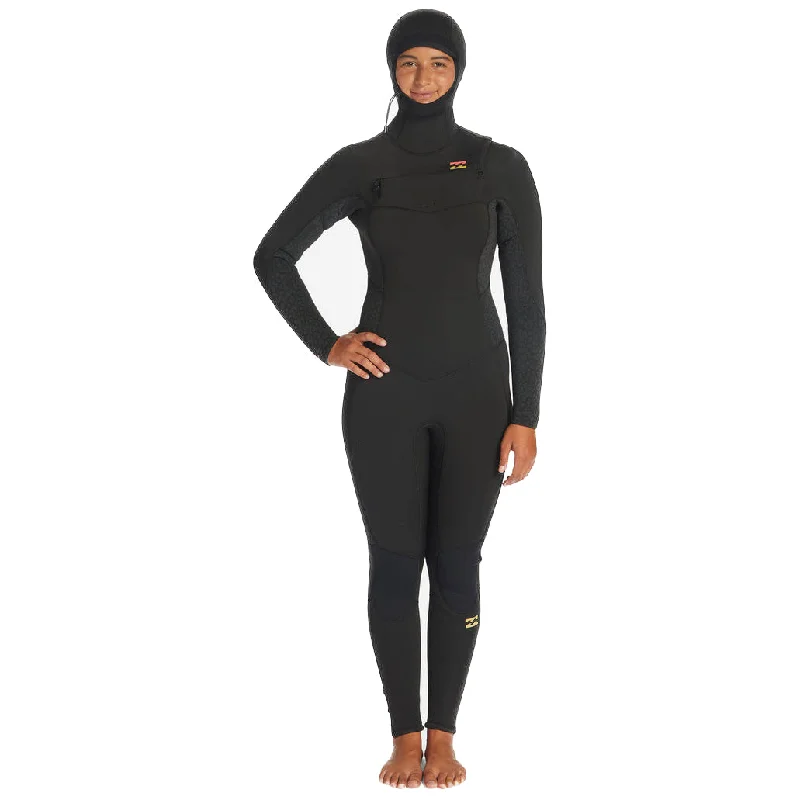 5/4mm Women’s Billabong Synergy Hooded Chest Zip Full Wetsuit - WILD BLACK - BKYH6 Hoodie with Applique Textured Unique 5/4mm Women’s Billabong Synergy Hooded Chest Zip Full Wetsuit - WILD BLACK - BKYH6 Hoodie with Applique Textured Unique