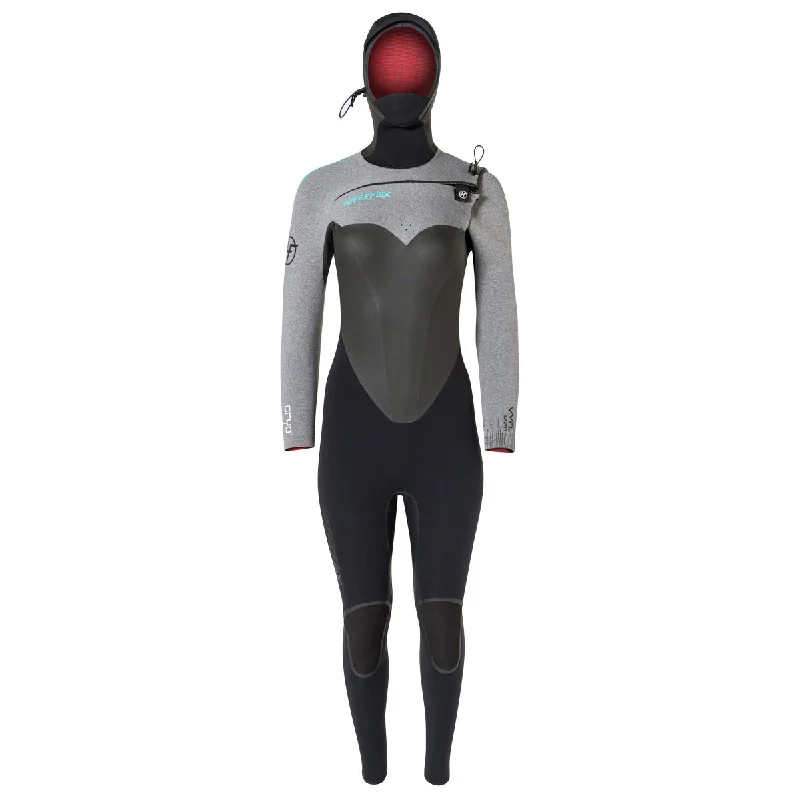 6/5 Hyperflex Womens Wetsuit Vyrl CRYO Frontzip Hooded Fullsuit - Size 12 - Final Sale Hoodie with High Neck Warm Protective 6/5 Hyperflex Womens Wetsuit Vyrl CRYO Frontzip Hooded Fullsuit - Size 12 - Final Sale Hoodie with High Neck Warm Protective