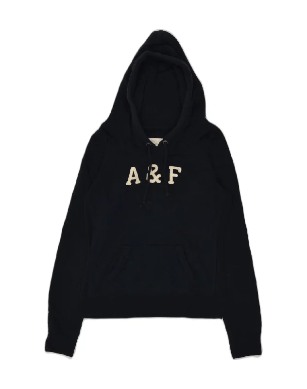 ABERCROMBIE & FITCH Womens Graphic Hoodie Jumper UK 12 Medium Navy Blue Hoodie with Camouflage Military Edgy ABERCROMBIE & FITCH Womens Graphic Hoodie Jumper UK 12 Medium Navy Blue Hoodie with Camouflage Military Edgy