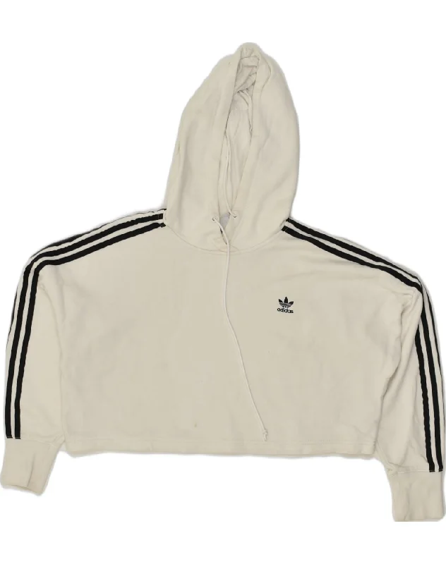 ADIDAS Womens Crop Hoodie Jumper UK 6 XS Grey Cotton Hoodie with Magnetic Closure Innovative Modern ADIDAS Womens Crop Hoodie Jumper UK 6 XS Grey Cotton Hoodie with Magnetic Closure Innovative Modern