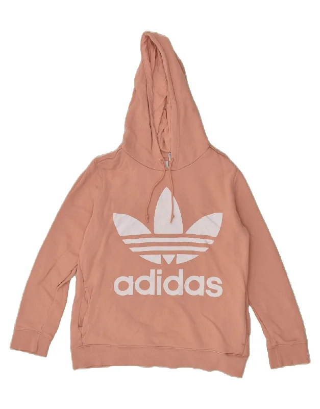 ADIDAS Womens Graphic Hoodie Jumper UK 18 XL Pink Hoodie with Back Slit Movement Comfort ADIDAS Womens Graphic Hoodie Jumper UK 18 XL Pink Hoodie with Back Slit Movement Comfort