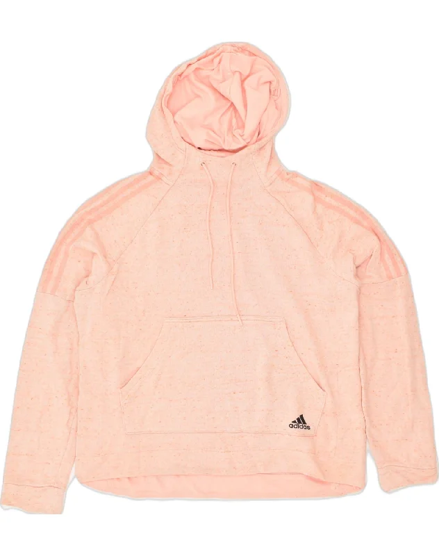 ADIDAS Womens Hoodie Jumper UK 16/18 Large Pink Flecked Cotton Hoodie with Earth Tones Natural Calm ADIDAS Womens Hoodie Jumper UK 16/18 Large Pink Flecked Cotton Hoodie with Earth Tones Natural Calm