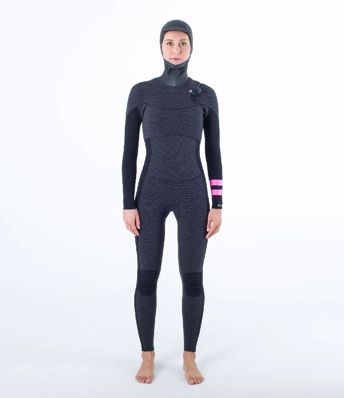 Womens Advantage Plus 5/3 Hooded Fullsuit - Graphite Black Hoodie with Drawcord Adjustable Secure Womens Advantage Plus 5/3 Hooded Fullsuit - Graphite Black Hoodie with Drawcord Adjustable Secure