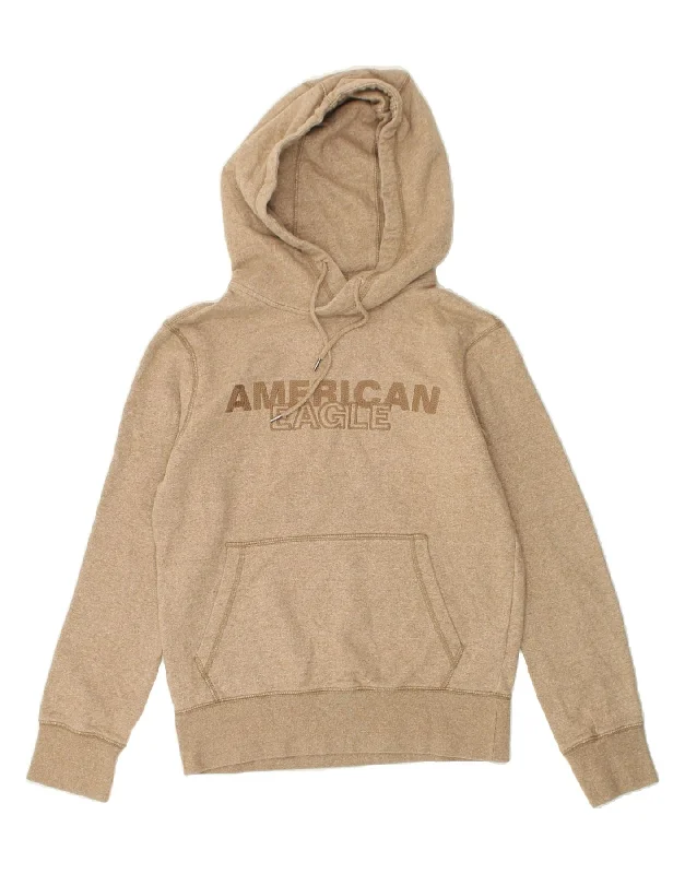 AMERICAN EAGLE Womens Oversized Graphic Hoodie Jumper UK 6 XS Brown Cotton Hoodie with Relaxed Fit Easy Casual AMERICAN EAGLE Womens Oversized Graphic Hoodie Jumper UK 6 XS Brown Cotton Hoodie with Relaxed Fit Easy Casual