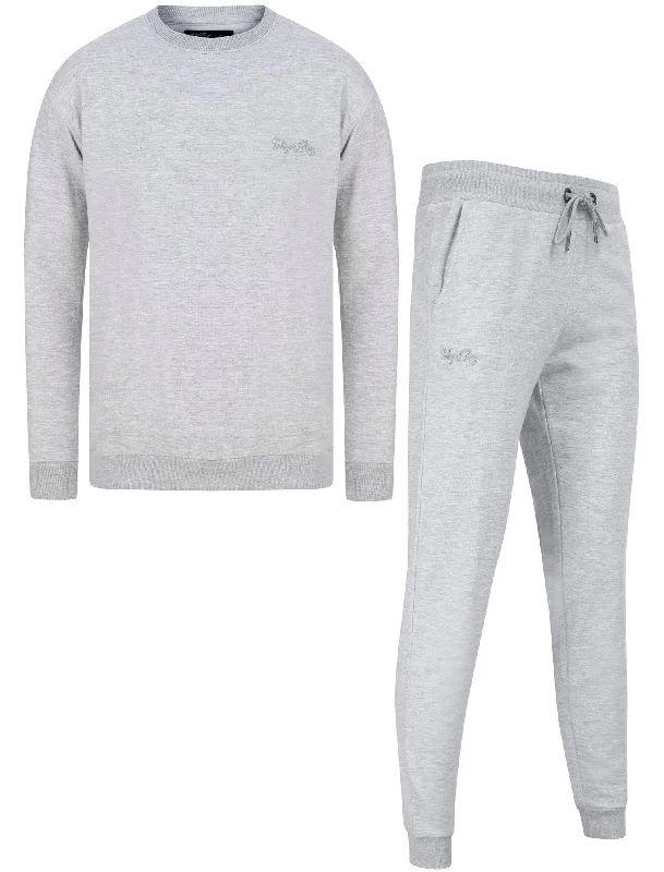 Anemore Matching 2pc Sweatshirt & Jogger Brushback Fleece Tracksuit Co-rd Set in Light Grey Marl - Tokyo Laundry Hoodie with Drop Shoulder Relaxed Streetwear Anemore Matching 2pc Sweatshirt & Jogger Brushback Fleece Tracksuit Co-rd Set in Light Grey Marl - Tokyo Laundry Hoodie with Drop Shoulder Relaxed Streetwear