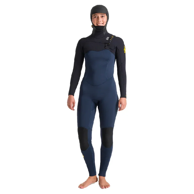 C-Skins Women's Solace 5/4mm Chest Zip Hooded Wetsuit - Blustone/Blk/Saffron Hoodie with Hem Fringe Bohemian Relaxed C-Skins Women's Solace 5/4mm Chest Zip Hooded Wetsuit - Blustone/Blk/Saffron Hoodie with Hem Fringe Bohemian Relaxed