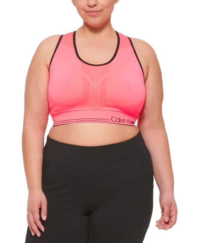 Calvin Klein Performance Plus Size Reversible Medium Impact Sports Bra Lace-Trimmed Bra Calvin Klein Performance Plus Size Reversible Medium Impact Sports Bra Lace-Trimmed Bra