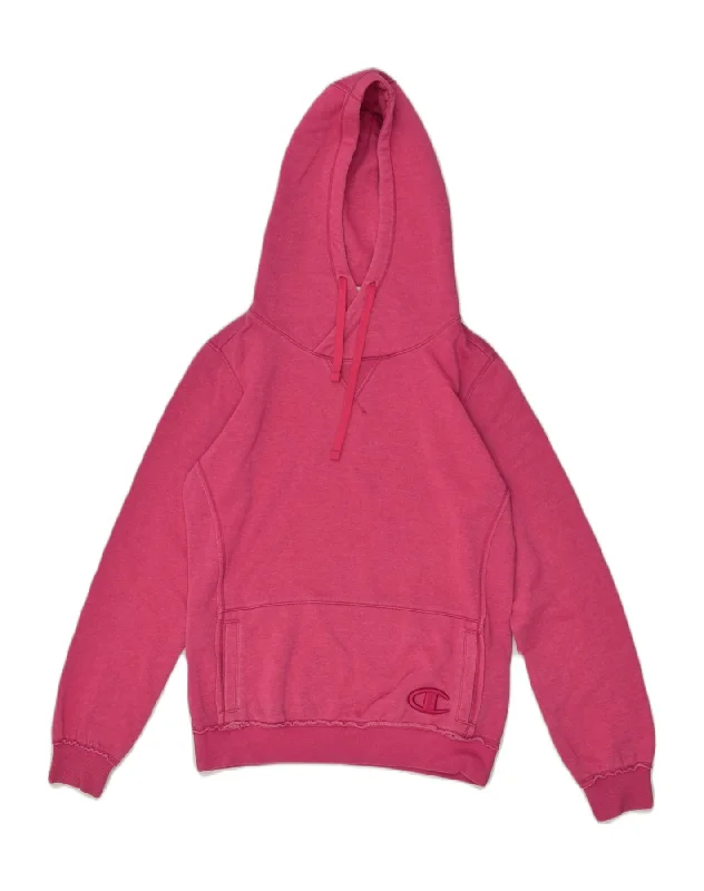 CHAMPION Womens Heritage Fit Hoodie Jumper UK 14 Medium Pink Cotton Hoodie with Mesh Breathable Sporty CHAMPION Womens Heritage Fit Hoodie Jumper UK 14 Medium Pink Cotton Hoodie with Mesh Breathable Sporty