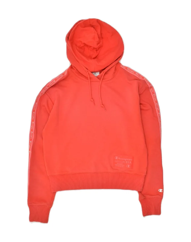 CHAMPION Womens Hoodie Jumper UK 10 Small Red Cotton Hoodie with Magnetic Closure Innovative Modern CHAMPION Womens Hoodie Jumper UK 10 Small Red Cotton Hoodie with Magnetic Closure Innovative Modern