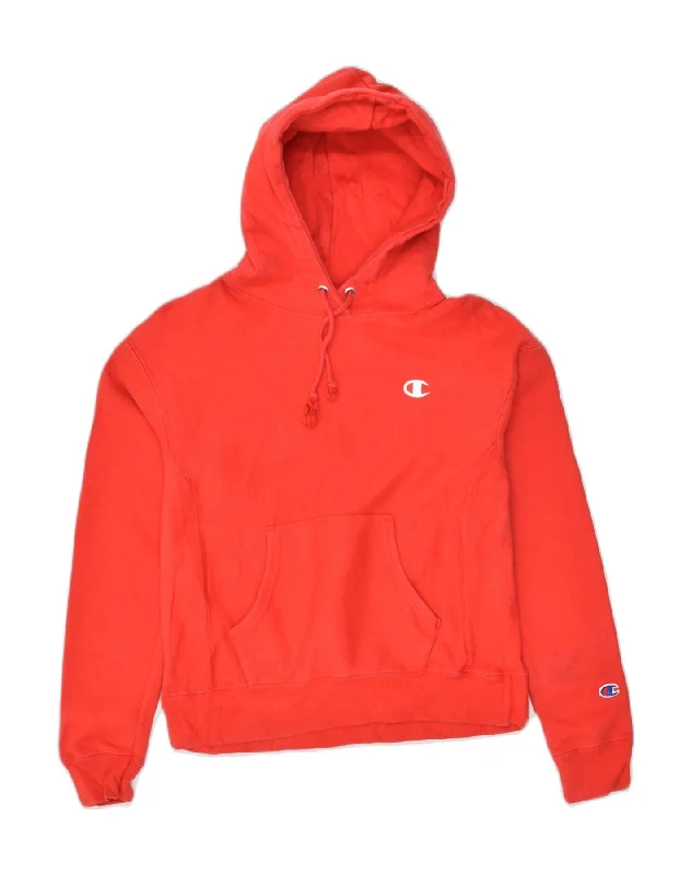 CHAMPION Womens Hoodie Jumper UK 6 XS Red Cotton Hoodie with Metallic Shiny Futuristic CHAMPION Womens Hoodie Jumper UK 6 XS Red Cotton Hoodie with Metallic Shiny Futuristic