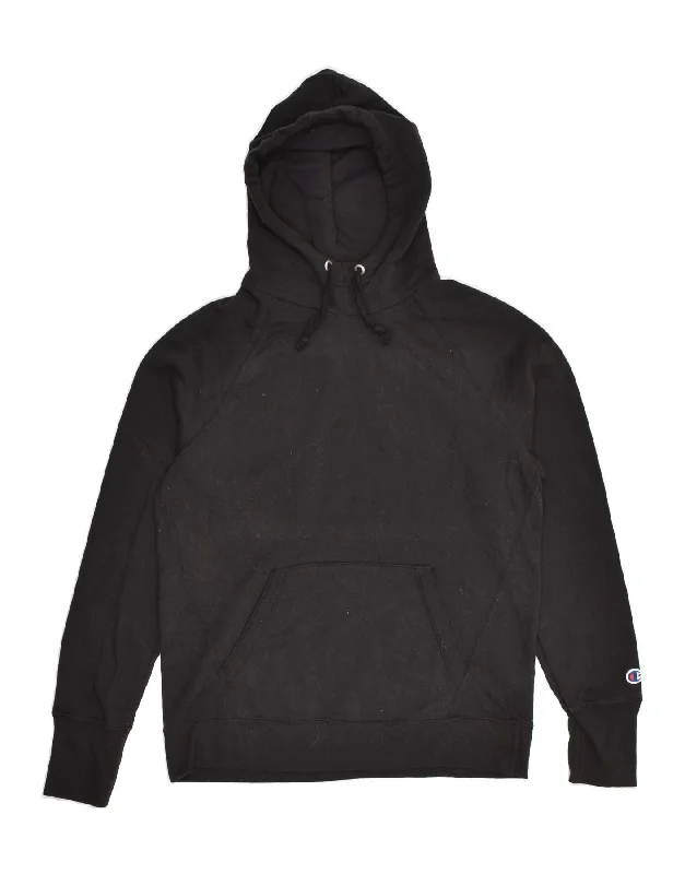 CHAMPION Womens Hoodie Jumper UK 8 Small Black Cotton Hooded Sweatshirt Casual Wear Street Style CHAMPION Womens Hoodie Jumper UK 8 Small Black Cotton Hooded Sweatshirt Casual Wear Street Style