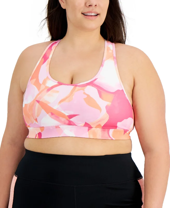 ID Ideology Plus Size Medium Impact Sports Bra Sexy Mesh Bralette